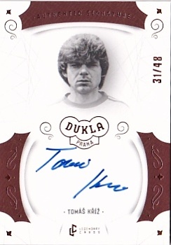 Tomas Kriz Dukla Praha Bravo Dukla Legendary Cards Authentic Signature Orange /48 #AS-KRT