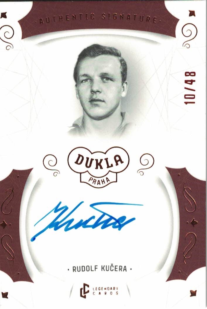 Rudolf Kucera Dukla Praha Bravo Dukla Legendary Cards Authentic Signature Orange /48 #AS-KUR