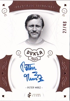 Peter Mraz Dukla Praha Bravo Dukla Legendary Cards Authentic Signature Orange /48 #AS-MRP
