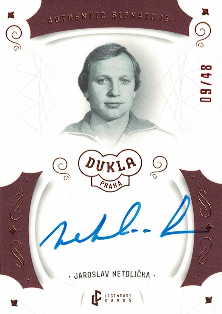 Jaroslav Netolicka Dukla Praha Bravo Dukla Legendary Cards Authentic Signature Orange /48 #AS-NEA