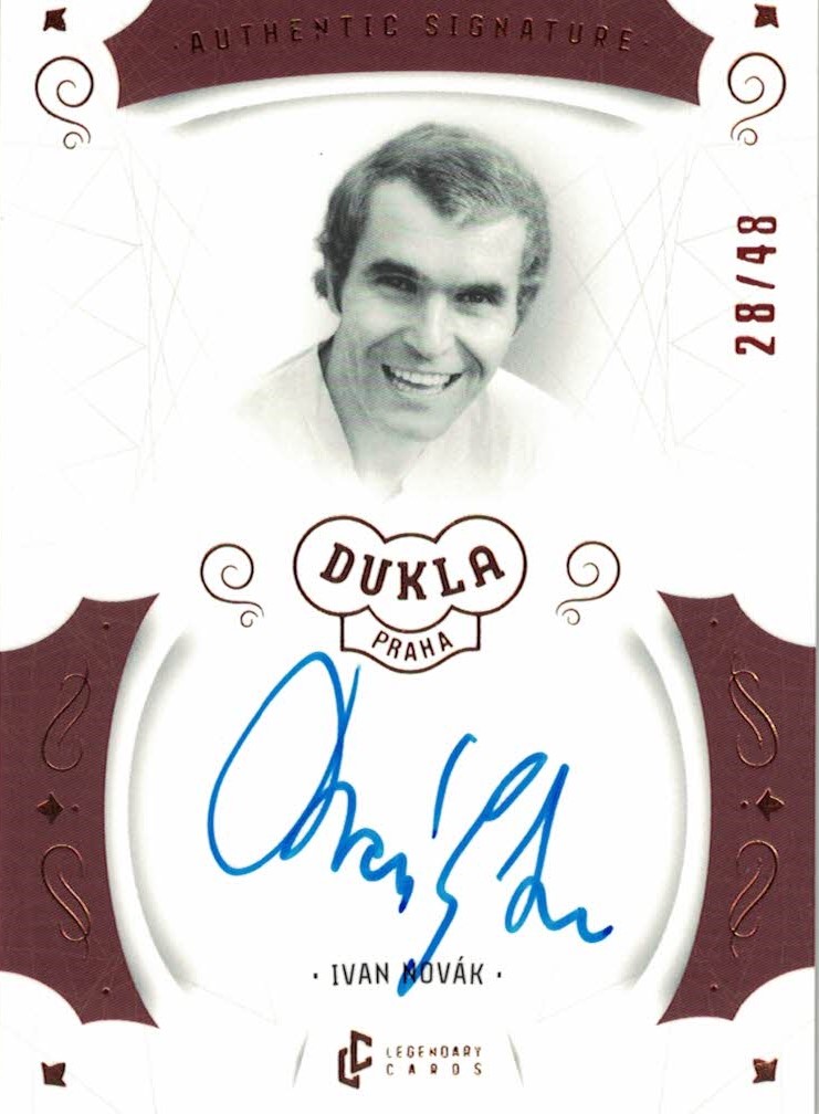 Ivan Novak Dukla Praha Bravo Dukla Legendary Cards Authentic Signature Orange /48 #AS-NOI