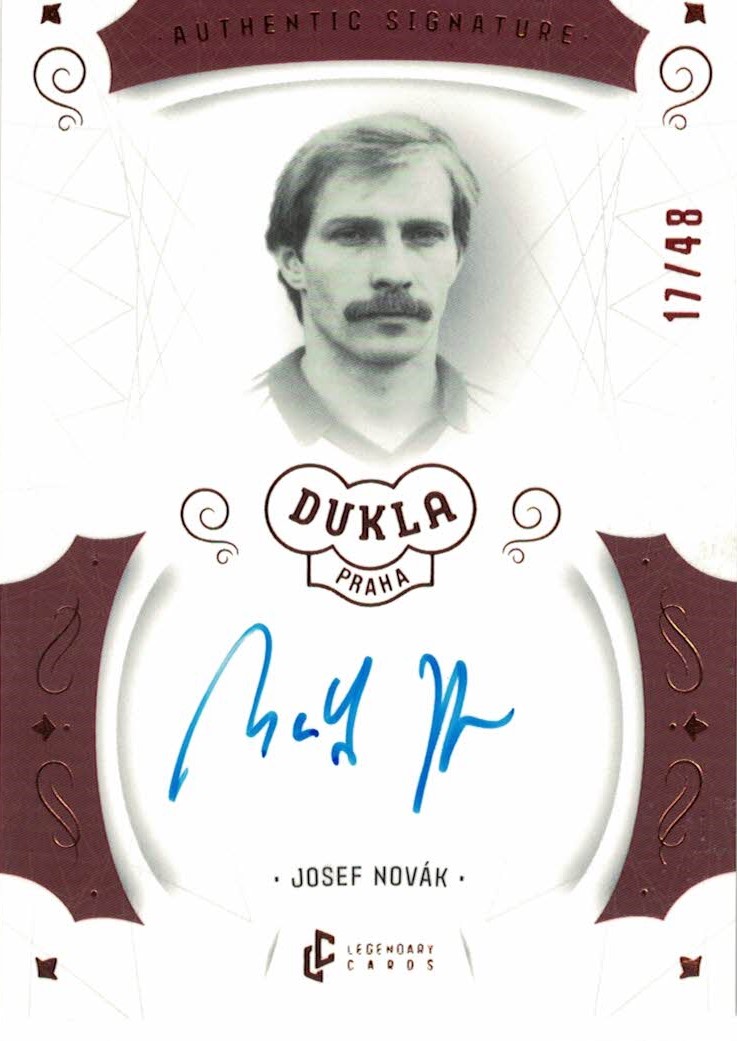 Josef Novak Dukla Praha Bravo Dukla Legendary Cards Authentic Signature Orange /48 #AS-NOJ