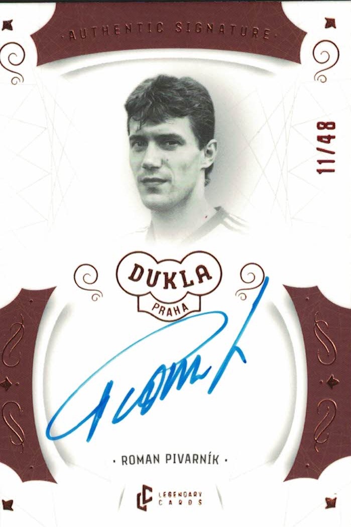Roman Pivarnik Dukla Praha Bravo Dukla Legendary Cards Authentic Signature Orange /48 #AS-PIR