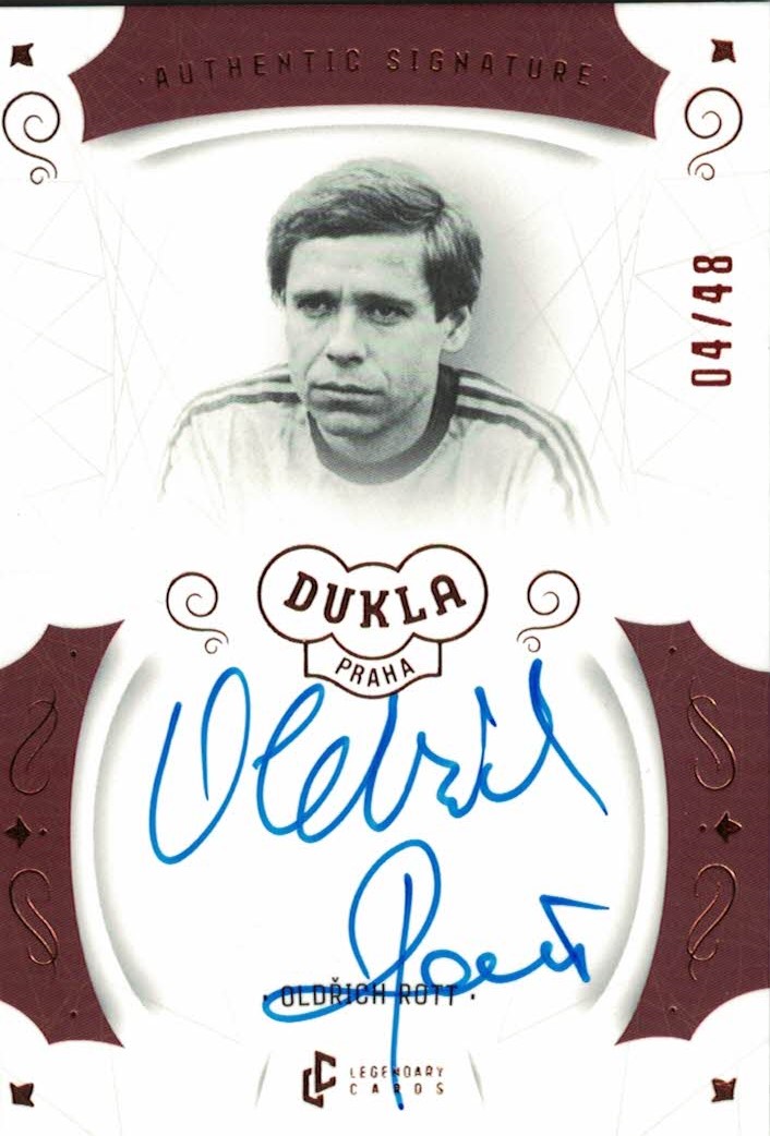 Oldrich Rott Dukla Praha Bravo Dukla Legendary Cards Authentic Signature Orange /48 #AS-ROO