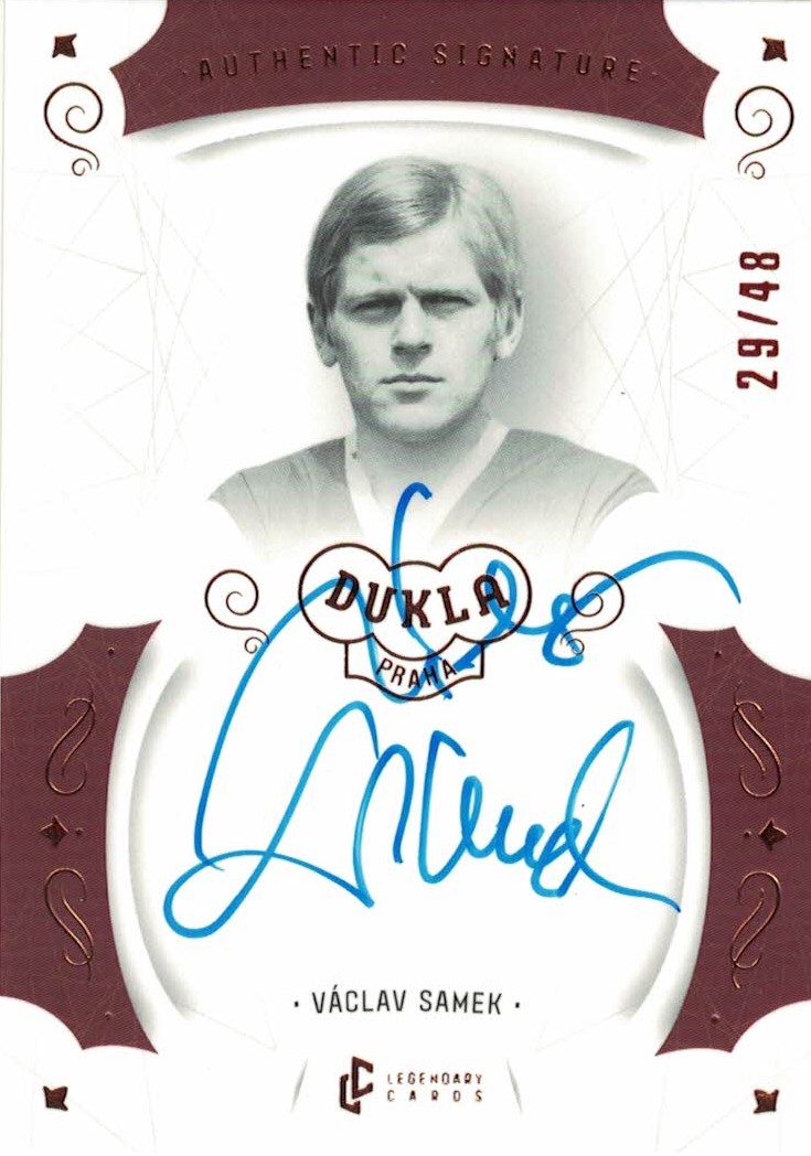 Vaclav Samek Dukla Praha Bravo Dukla Legendary Cards Authentic Signature Orange /48 #AS-SAV