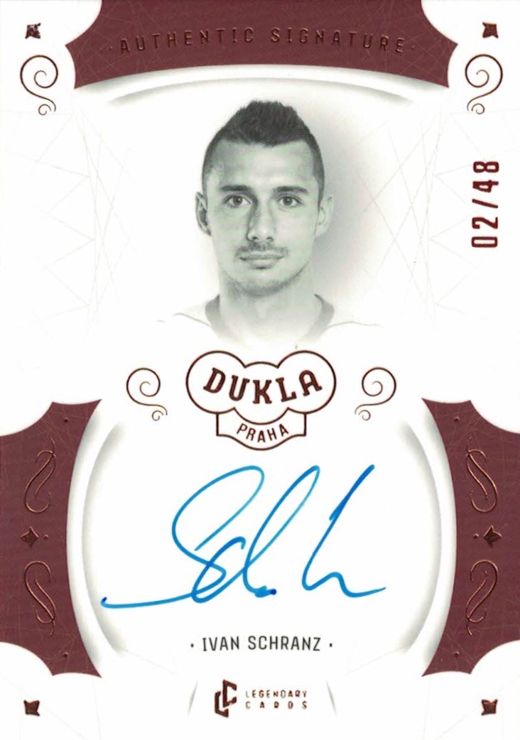 Ivan Schranz Dukla Praha Bravo Dukla Legendary Cards Authentic Signature Orange /48 #AS-SCI