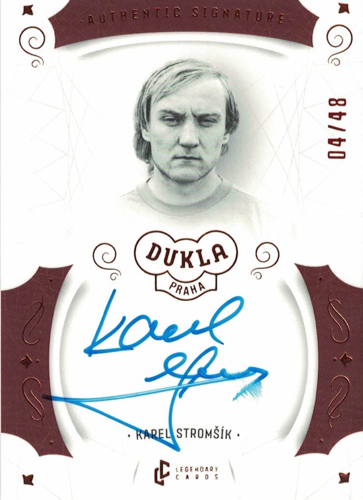 Karel Stromsik Dukla Praha Bravo Dukla Legendary Cards Authentic Signature Orange /48 #AS-STK