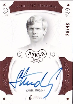 Karel Studeny Dukla Praha Bravo Dukla Legendary Cards Authentic Signature Orange /48 #AS-STA