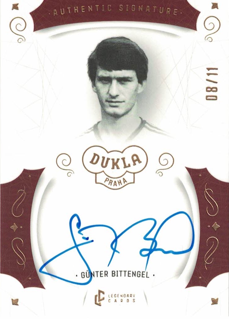 Gunter Bittengel Dukla Praha Bravo Dukla Legendary Cards Authentic Signature Gold Mat /11 #AS-BIG