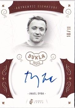 Pavel Dyba Dukla Praha Bravo Dukla Legendary Cards Authentic Signature Gold Mat /11 #AS-DYP