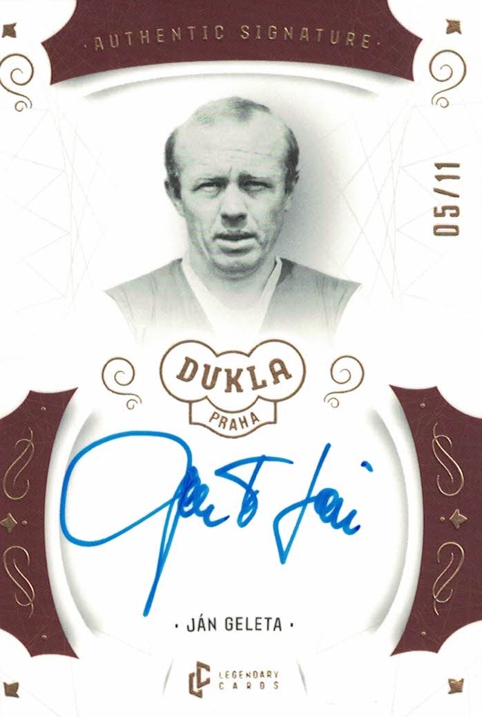 Jan Geleta Dukla Praha Bravo Dukla Legendary Cards Authentic Signature Gold Mat /11 #AS-GEJ