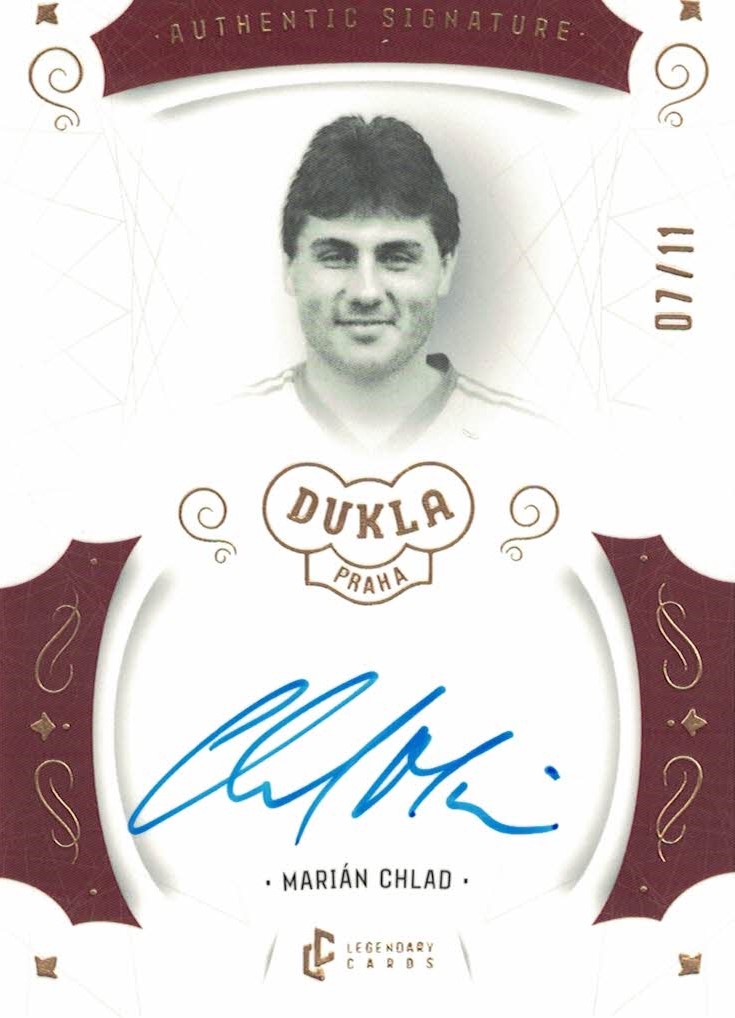 Marian Chlad Dukla Praha Bravo Dukla Legendary Cards Authentic Signature Gold Mat /11 #AS-CHM