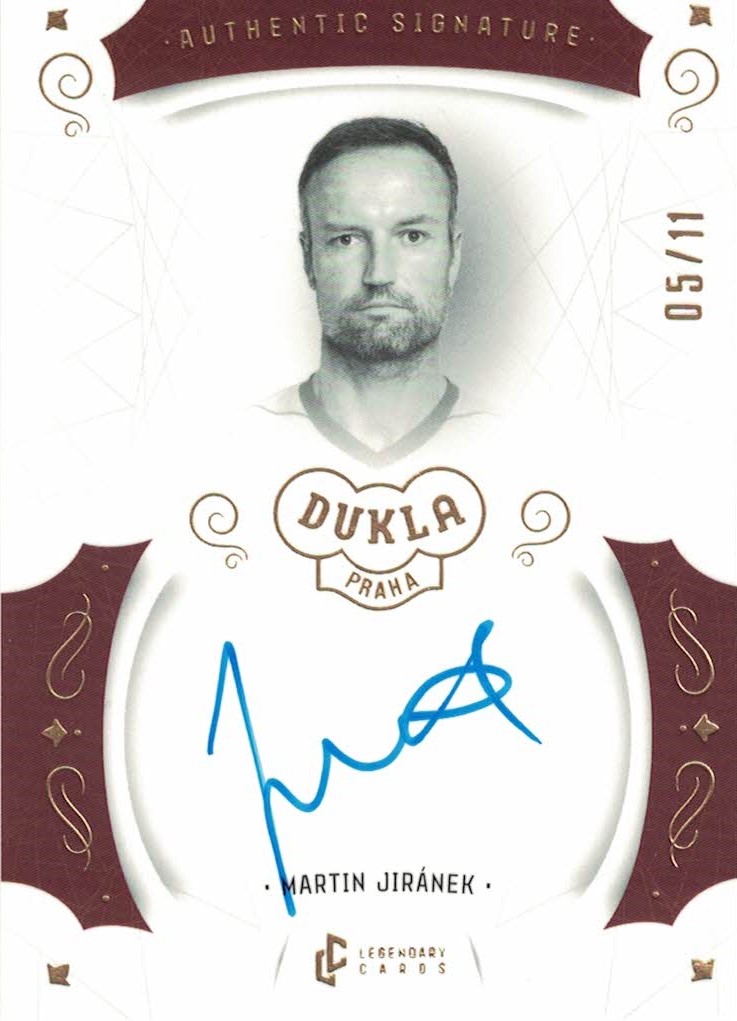 Martin Jiranek Dukla Praha Bravo Dukla Legendary Cards Authentic Signature Gold Mat /11 #AS-JIM