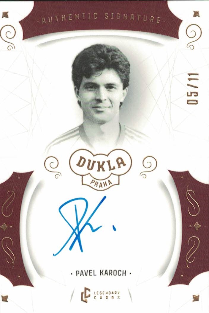 Pavel Karoch Dukla Praha Bravo Dukla Legendary Cards Authentic Signature Gold Mat /11 #AS-KAP