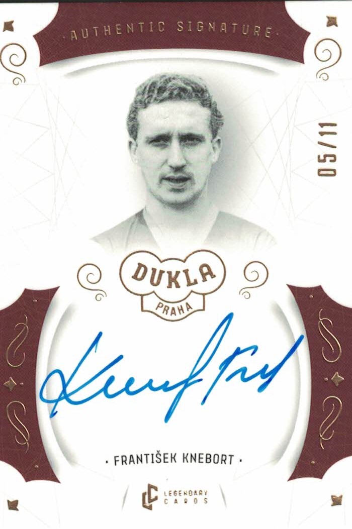 Frantisek Knebort Dukla Praha Bravo Dukla Legendary Cards Authentic Signature Gold Mat /11 #AS-KNF