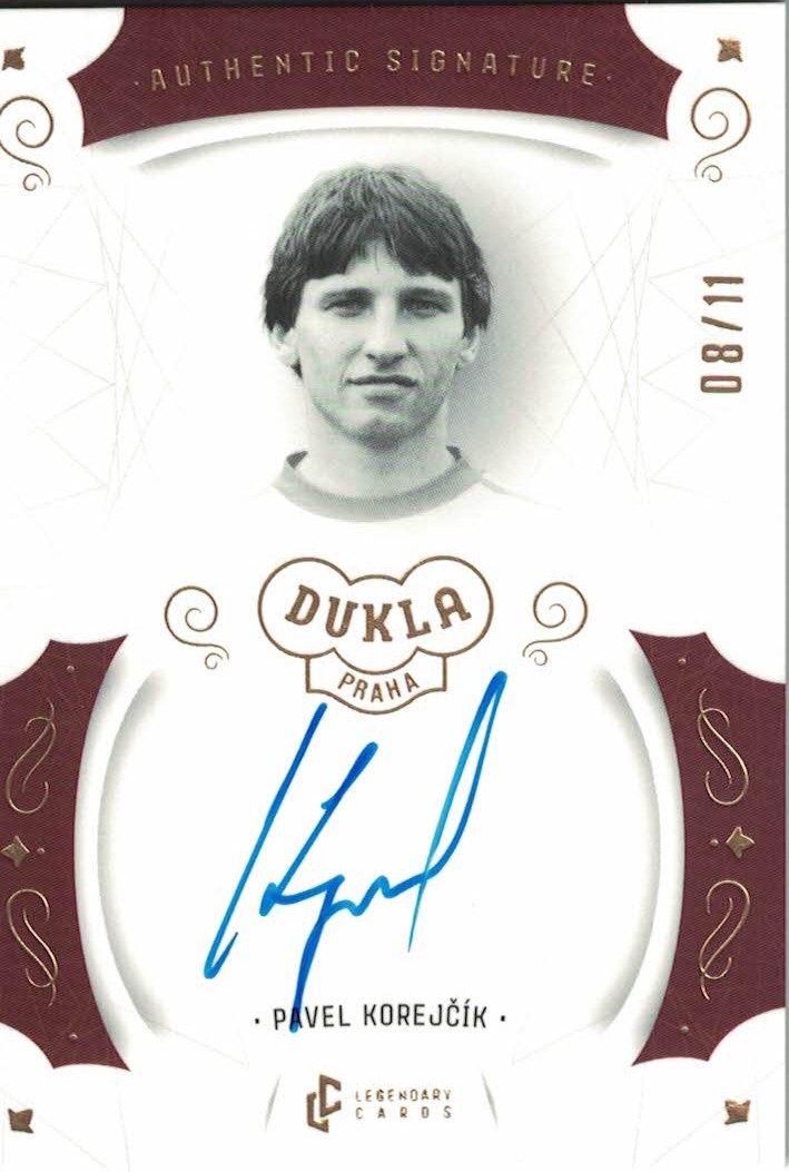 Pavel Korejcik Dukla Praha Bravo Dukla Legendary Cards Authentic Signature Gold Mat /11 #AS-KOP