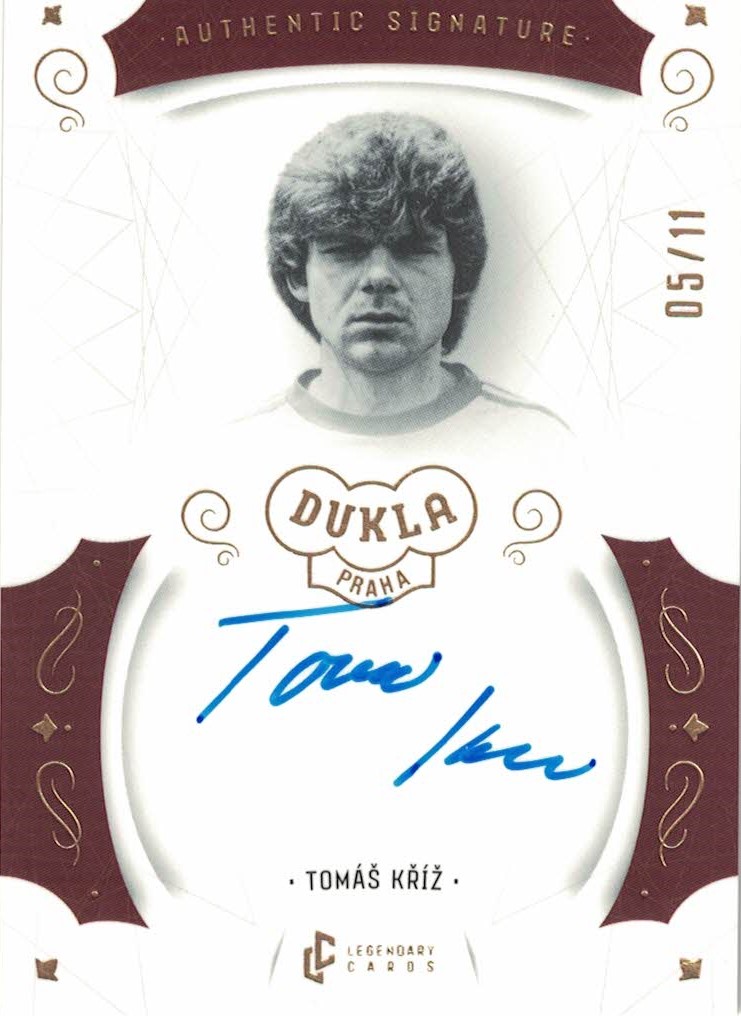 Tomas Kriz Dukla Praha Bravo Dukla Legendary Cards Authentic Signature Gold Mat /11 #AS-KRT
