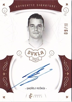 Ondrej Kusnir Dukla Praha Bravo Dukla Legendary Cards Authentic Signature Gold Mat /11 #AS-KUO