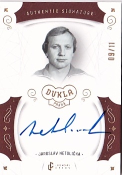 Jaroslav Netolicka Dukla Praha Bravo Dukla Legendary Cards Authentic Signature Gold Mat /11 #AS-NEA