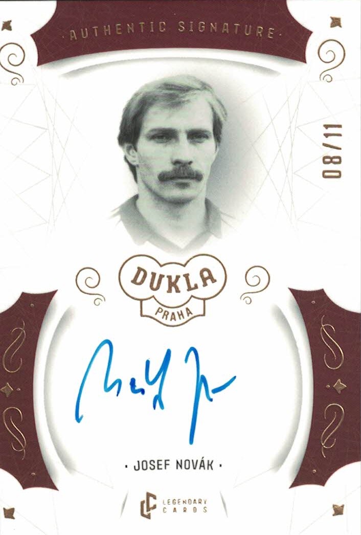 Josef Novak Dukla Praha Bravo Dukla Legendary Cards Authentic Signature Gold Mat /11 #AS-NOJ