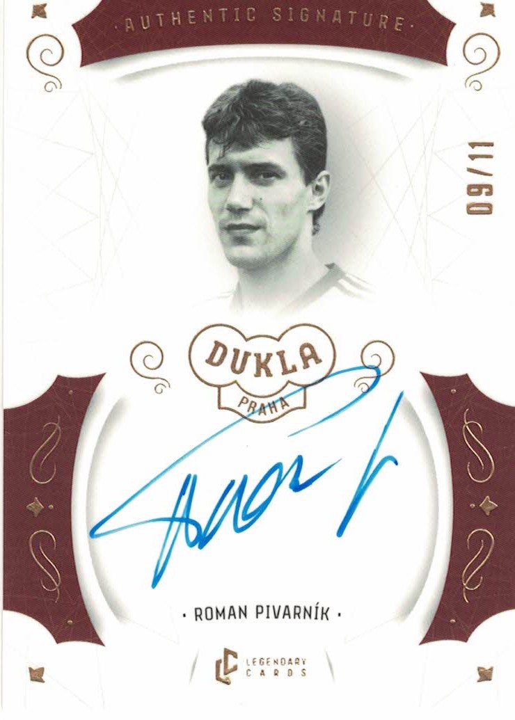 Roman Pivarnik Dukla Praha Bravo Dukla Legendary Cards Authentic Signature Gold Mat /11 #AS-PIR