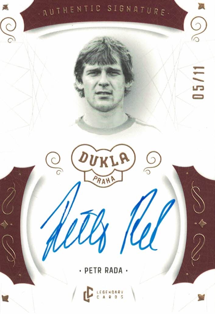 Petr Rada Dukla Praha Bravo Dukla Legendary Cards Authentic Signature Gold Mat /11 #AS-RAP