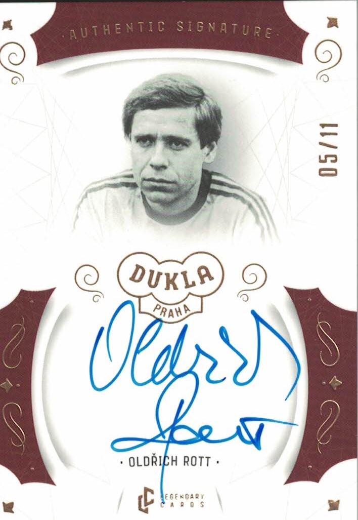 Oldrich Rott Dukla Praha Bravo Dukla Legendary Cards Authentic Signature Gold Mat /11 #AS-ROO