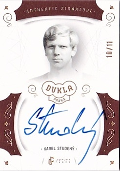 Karel Studeny Dukla Praha Bravo Dukla Legendary Cards Authentic Signature Gold Mat /11 #AS-STA