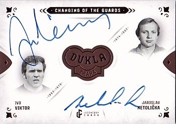 Ivo Viktor Jaroslav Netolicka Dukla Praha Bravo Dukla Legendary Cards Changing of the Guards Red /4 #CG-2