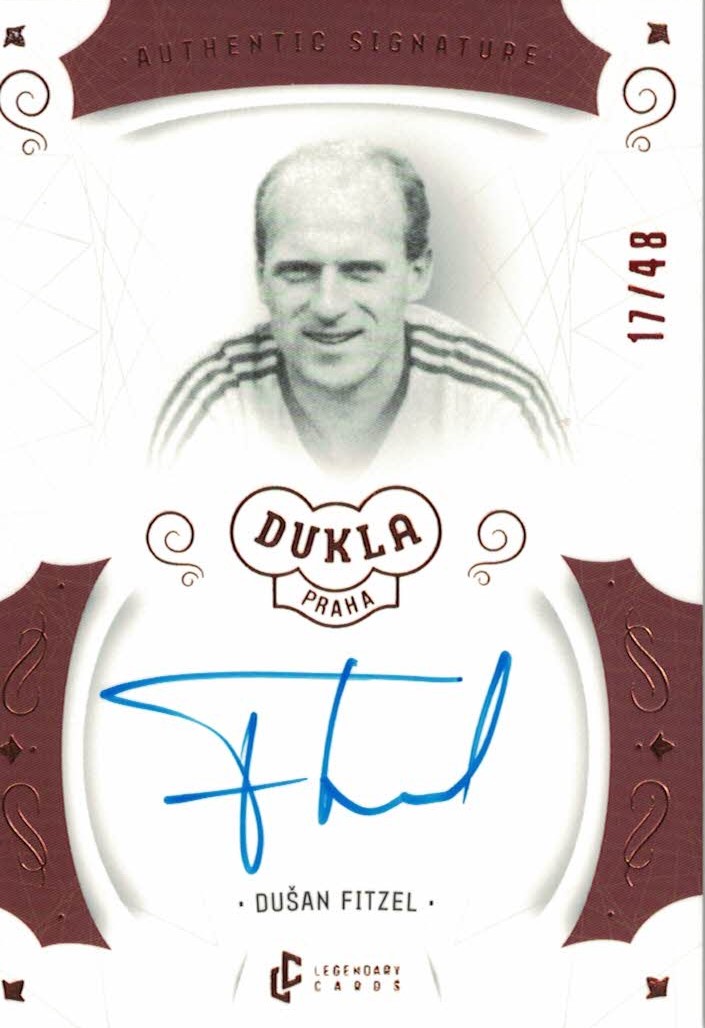 Dusan Fitzel Dukla Praha Bravo Dukla Legendary Cards Authentic Signature Orange /48 #AS-FID