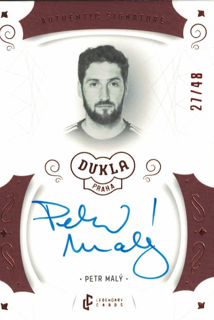 Petr Maly Dukla Praha Bravo Dukla Legendary Cards Authentic Signature Orange /48 #AS-MAP