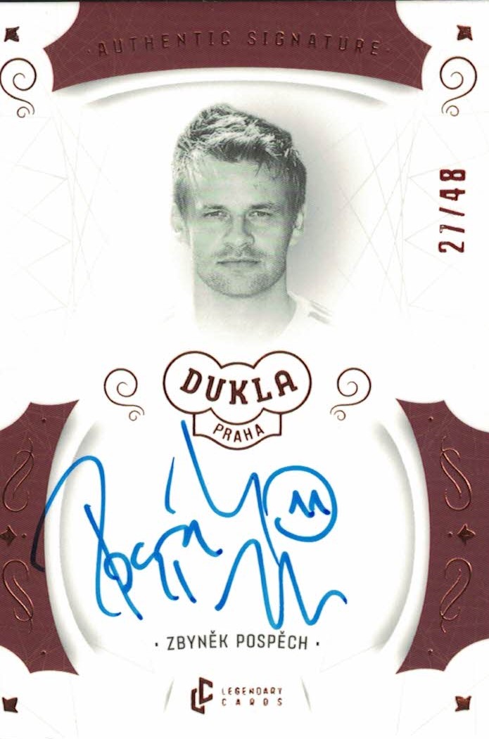 Zbynek Pospech Dukla Praha Bravo Dukla Legendary Cards Authentic Signature Orange /48 #AS-POZ