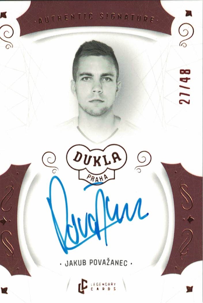 Jakub Povazanec Dukla Praha Bravo Dukla Legendary Cards Authentic Signature Orange /48 #AS-POA