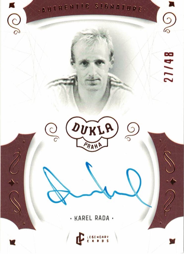 Karel Rada Dukla Praha Bravo Dukla Legendary Cards Authentic Signature Orange /48 #AS-RAK