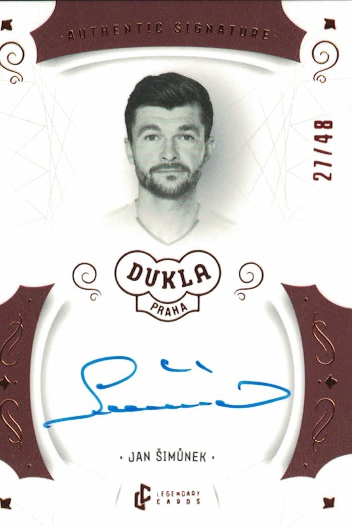 Jan Simunek Dukla Praha Bravo Dukla Legendary Cards Authentic Signature Orange /48 #AS-SIJ