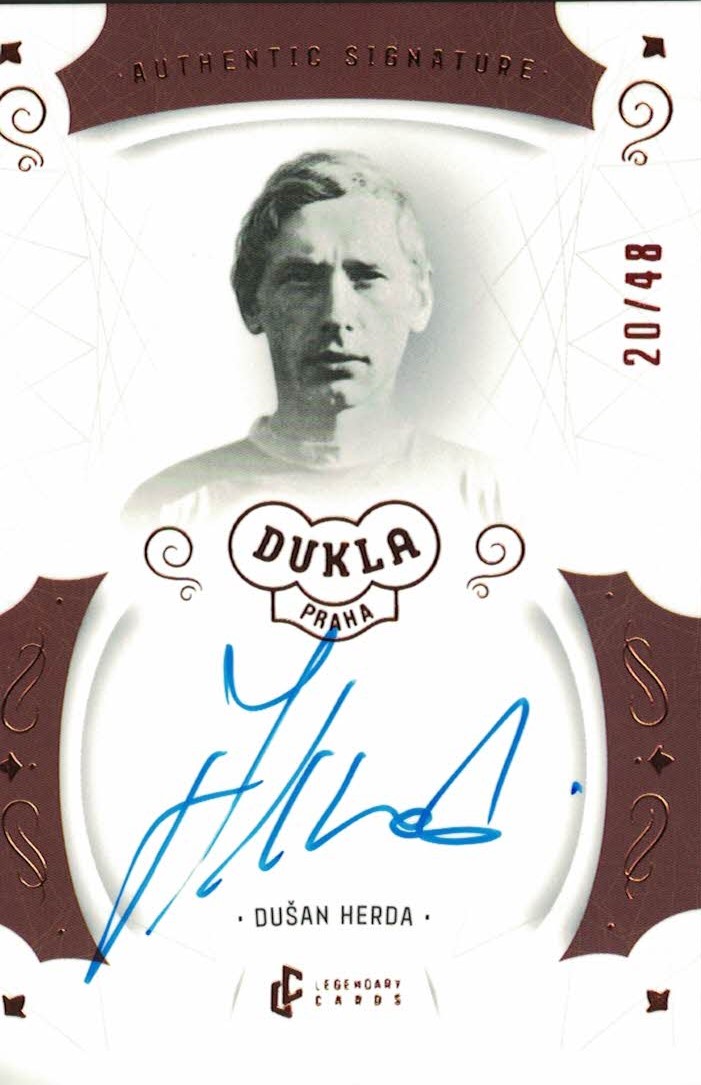 Dusan Herda Dukla Praha Bravo Dukla Legendary Cards Authentic Signature Orange /48 #AS-HED