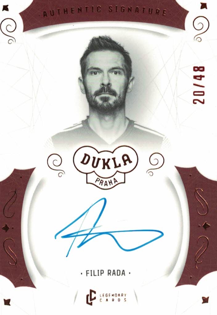 Filip Rada Dukla Praha Bravo Dukla Legendary Cards Authentic Signature Orange /48 #AS-RAF