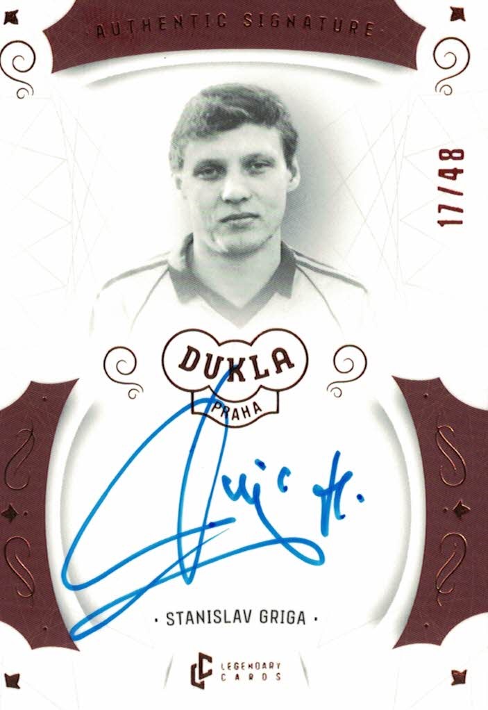 Stanislav Griga Dukla Praha Bravo Dukla Legendary Cards Authentic Signature Orange /48 #AS-GRS