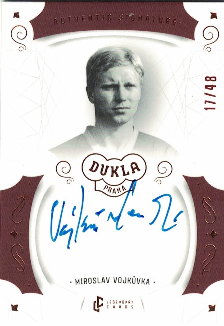 Miroslav Vojkuvka Dukla Praha Bravo Dukla Legendary Cards Authentic Signature Orange /48 #AS-VOM
