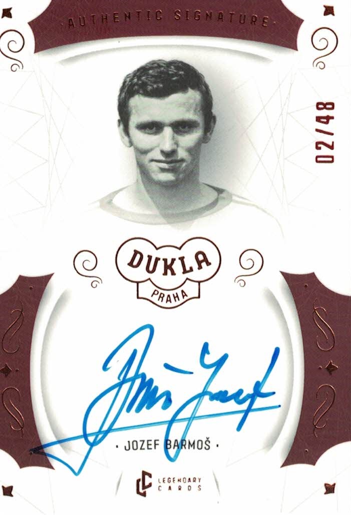 Jozef Barmos Dukla Praha Bravo Dukla Legendary Cards Authentic Signature Orange /48 #AS-BAJ