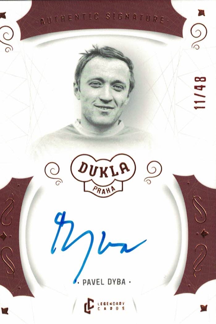 Pavel Dyba Dukla Praha Bravo Dukla Legendary Cards Authentic Signature Orange /48 #AS-DYP