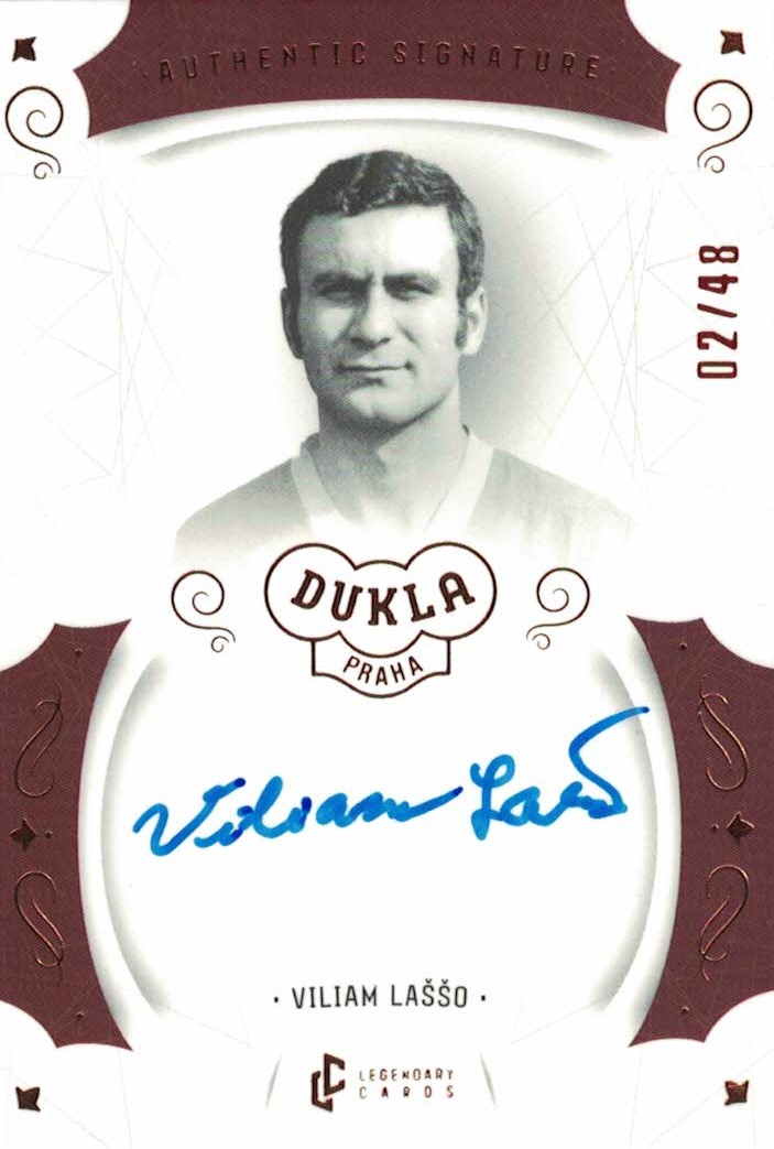 Viliam Lasso Dukla Praha Bravo Dukla Legendary Cards Authentic Signature Orange /48 #AS-LAV