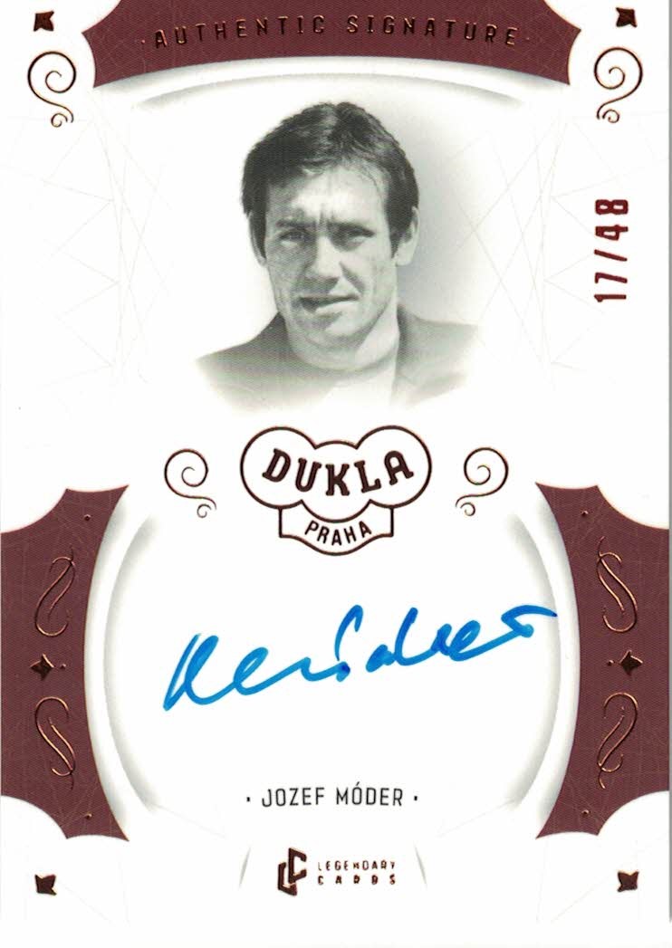 Jozef Moder Dukla Praha Bravo Dukla Legendary Cards Authentic Signature Orange /48 #AS-MOJ