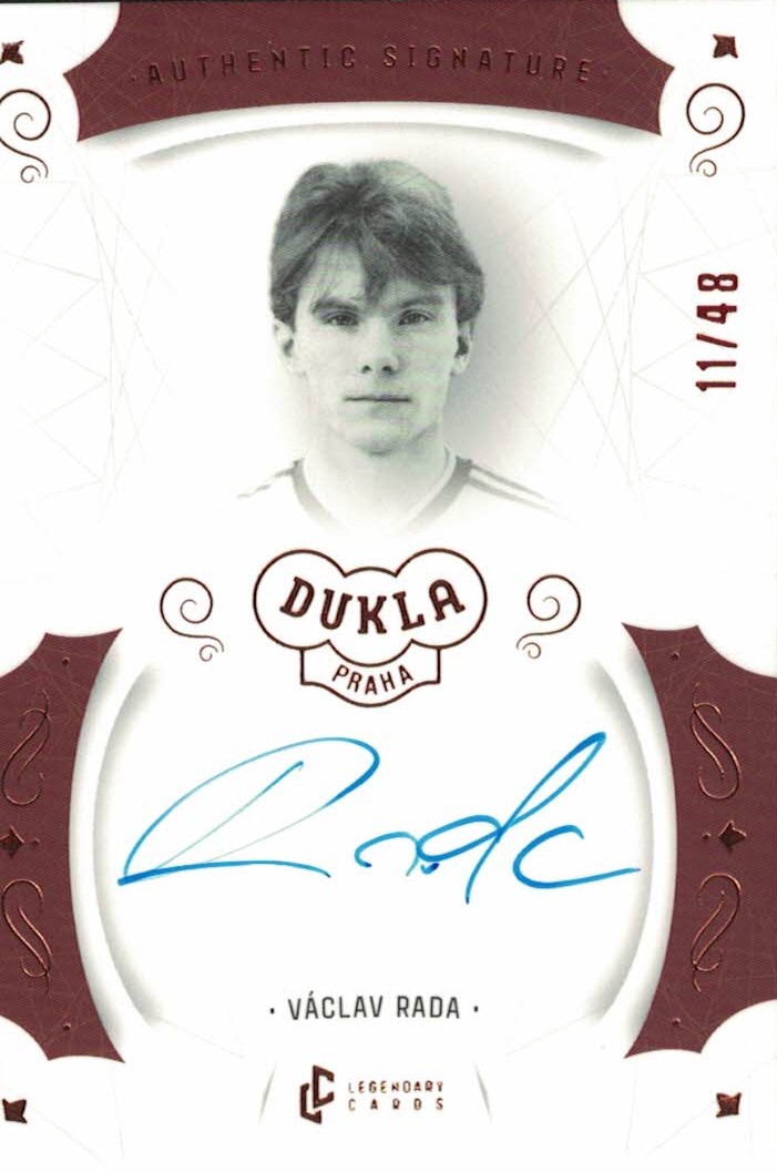 Vaclav Rada Dukla Praha Bravo Dukla Legendary Cards Authentic Signature Orange /48 #AS-RAV