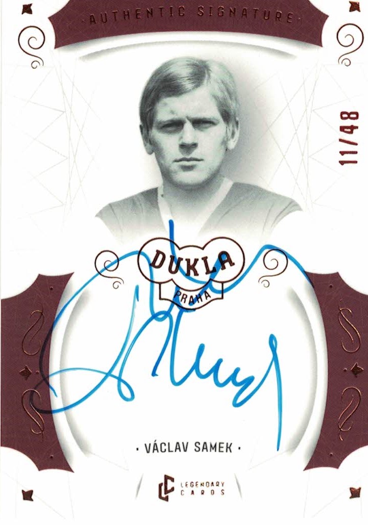 Vaclav Samek Dukla Praha Bravo Dukla Legendary Cards Authentic Signature Orange /48 #AS-SAV