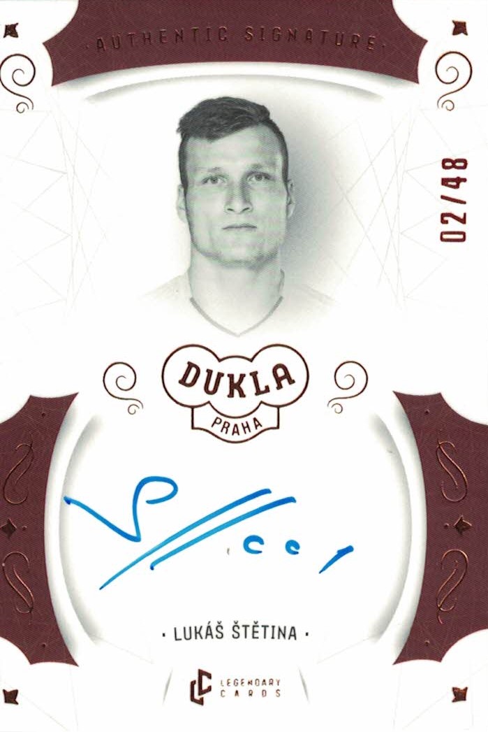 Lukas Stetina Dukla Praha Bravo Dukla Legendary Cards Authentic Signature Orange /48 #AS-STL