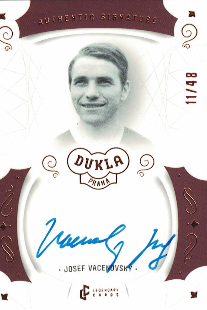 Josef Vacenovsky Dukla Praha Bravo Dukla Legendary Cards Authentic Signature Orange /48 #AS-VAJ