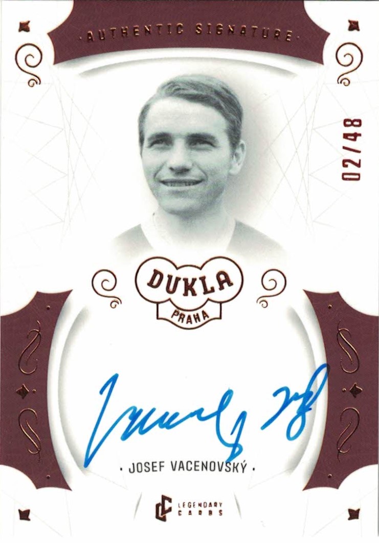 Josef Vacenovsky Dukla Praha Bravo Dukla Legendary Cards Authentic Signature Orange /48 #AS-VAJ