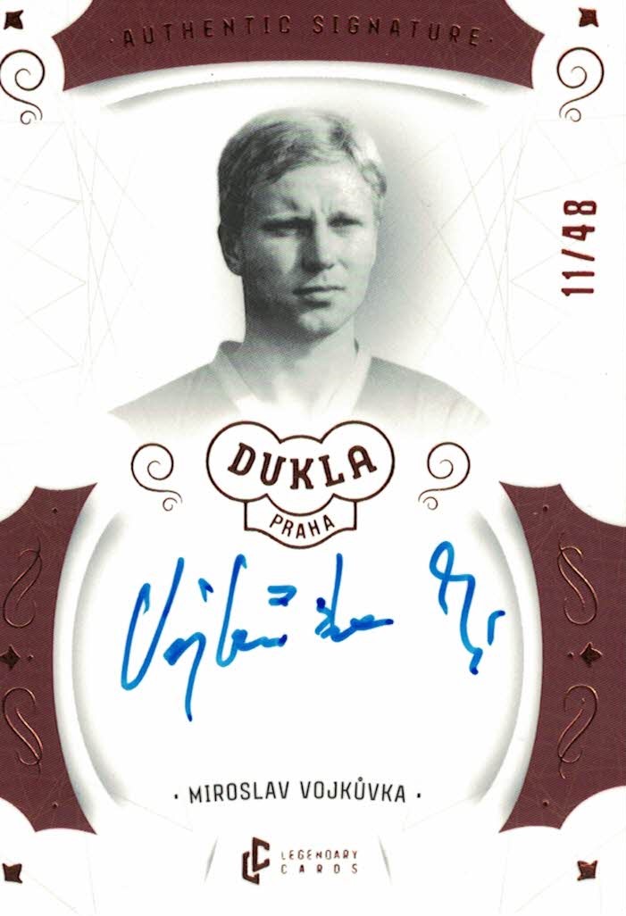 Miroslav Vojkuvka Dukla Praha Bravo Dukla Legendary Cards Authentic Signature Orange /48 #AS-VOM