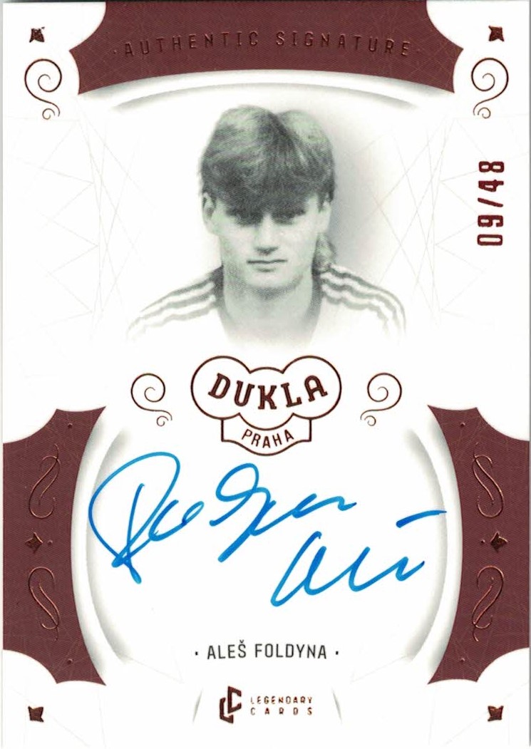 Ales Foldyna Dukla Praha Bravo Dukla Legendary Cards Authentic Signature Orange /48 #AS-FOA